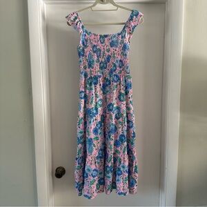 Lilly Pulitzer Girls Mini Jilly Midi Dress‎ In Conch Shell Pink Rumor Has It XL
